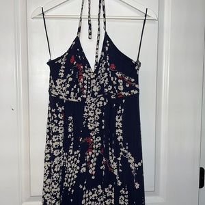 Express Floral Halter Top Maxi Dress